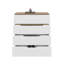 Commode à tiroir H 35 po, quatre tiroirs, plateau supérieur, blanc / chêne clair-508545426