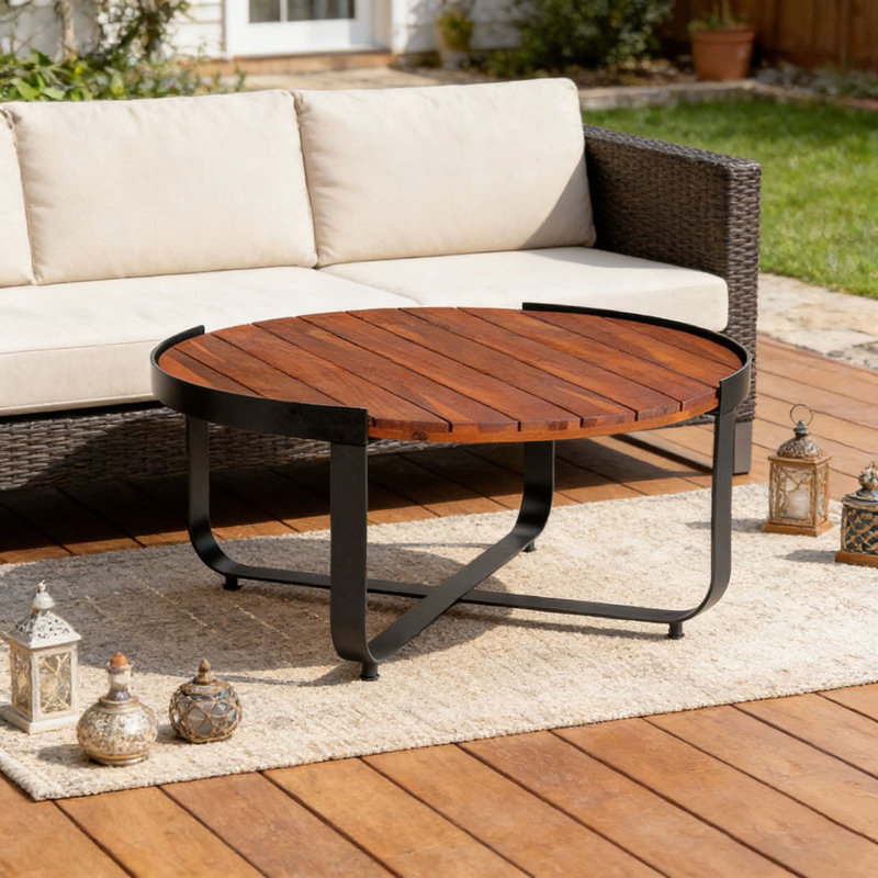 Table basse de patio, Acajou
