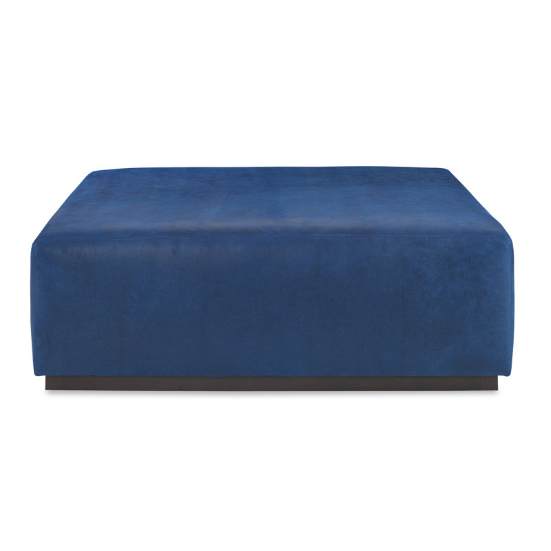 Club Square Ottoman, American Walnut, Elise Harbor 100% Polyester