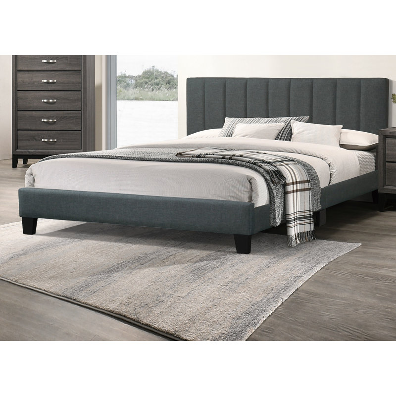 Magnifique lit 1pc, Gris anthracite, Grand lit
