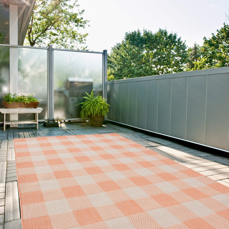 Ecology Collection Chequered Area Rug, Rectangle 140 x 200cm