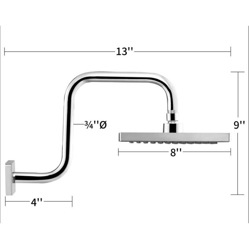 Pomme de douche fixe Rains Flood, Chrome poli