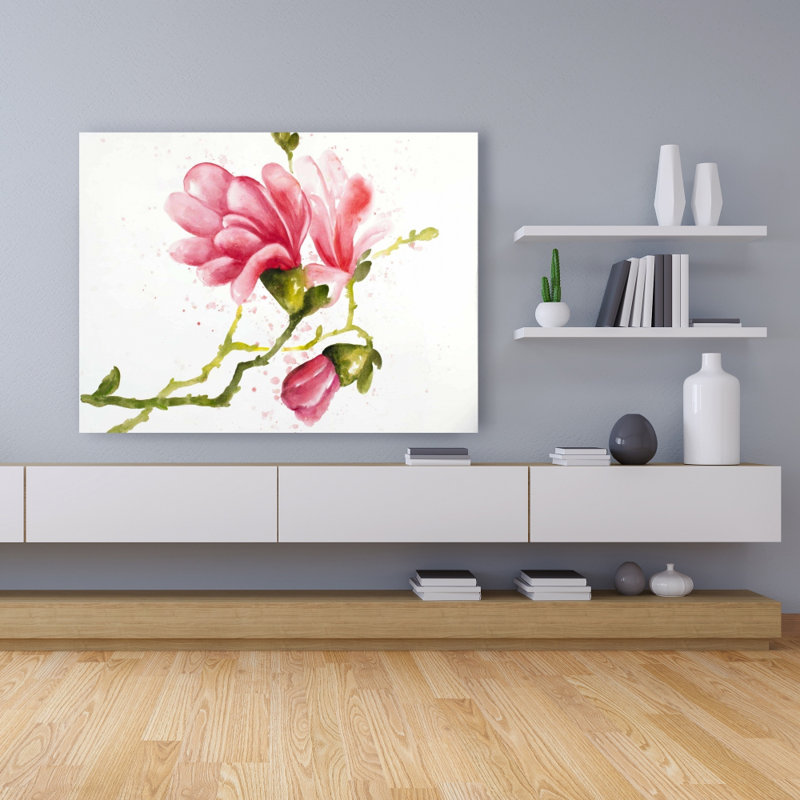 Fleurs de magnolia - Toile florale illustrative pour la décoration intérieure