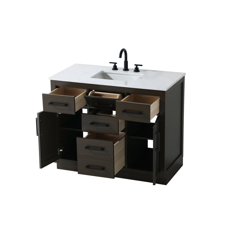 Ahner 42 inch Single Bathroom Vanity, Mocha Brown