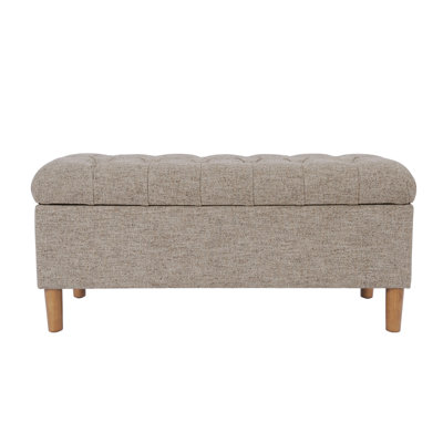 Banc de rangement rembourré à couvercle rabattable