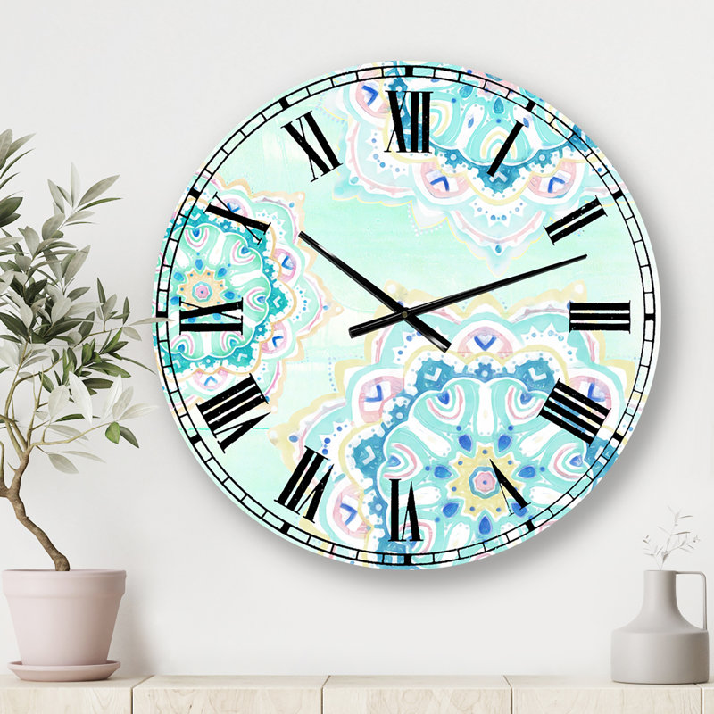 Horloge murale aquarelle mandalas IV, Moyen