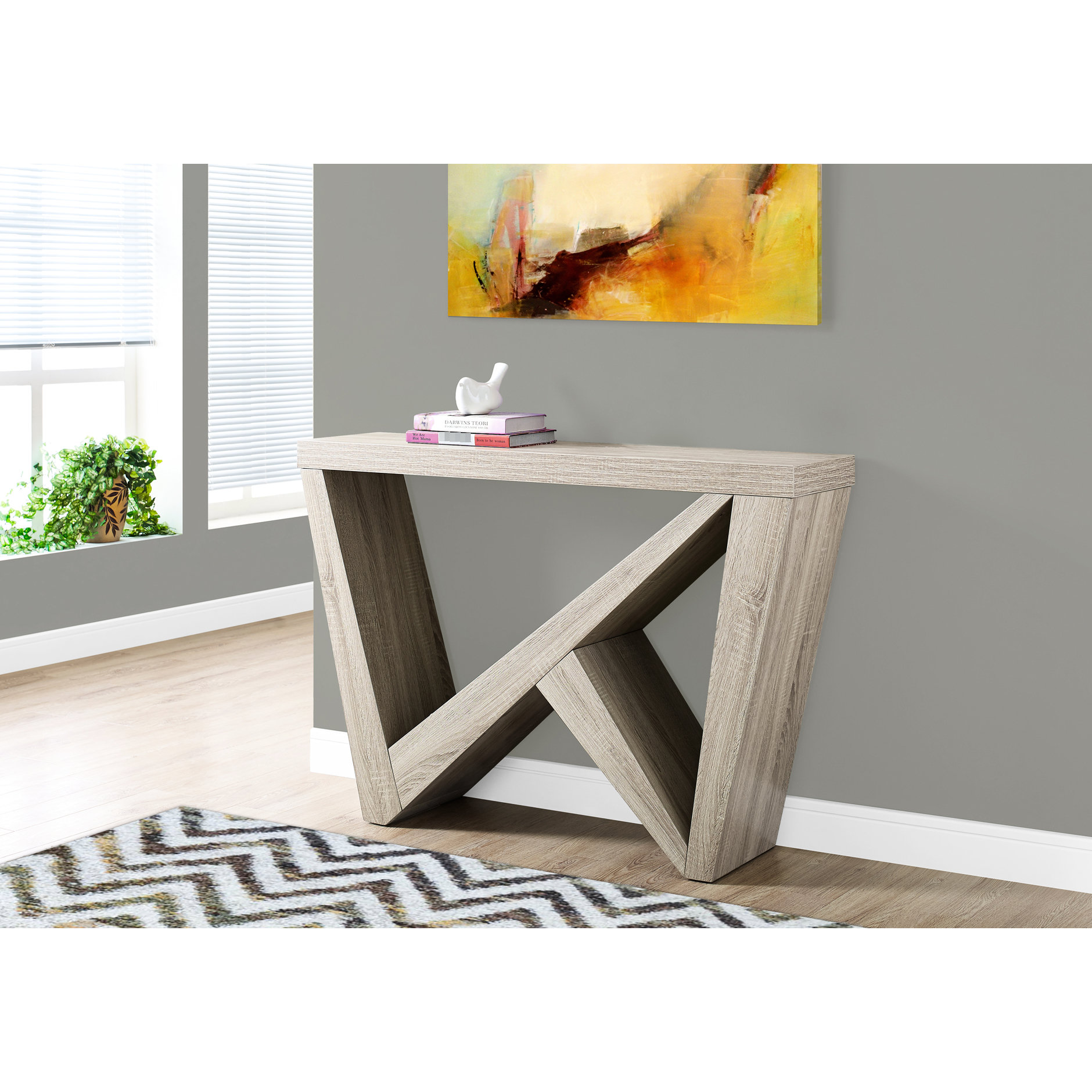 Latitude Run® Bedroom Console Table With Taupe Laminate - Narrow ...