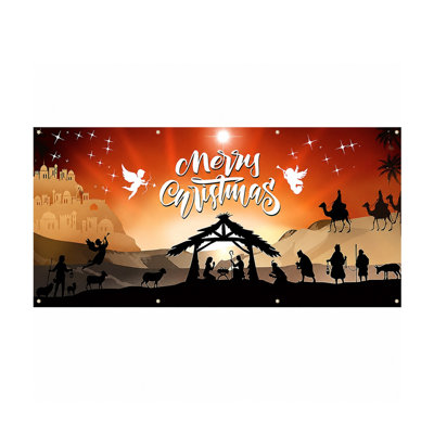 Christmas Garage Door Large Festive Holiday Background Flag Xmas Decorative for Garage Door Outdoor Indoor Home Party Holida