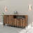 Stylish Console Table, Walnut Color, 63.0 x 30.6 x 15.7 inches | 100% Melamine Coated Chipboard, 16.0-inch Leg Height | Multiple Shelves, Wall-Mountable, Durable Plastic Legs | Perfect for Living Room & Entryway Decor-1856921895