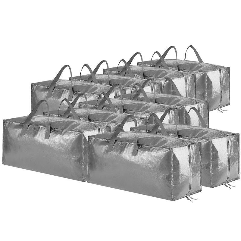 10-Pack Heavy Duty Moving Bags, Large Storage Totes with Backpack Straps, Reinforced Handles and Zippers, Ideal for Moving Supplies, Packing and College Dorm Essentials