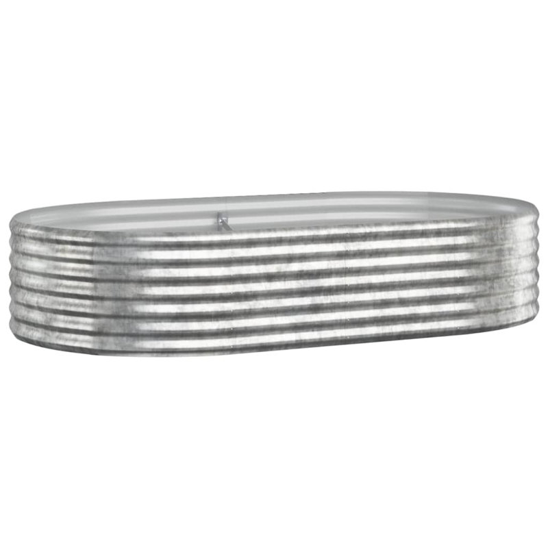 Garden Raised Bed Powder-coated Steel, 36cm H x 175cm W x 100cm D, silver