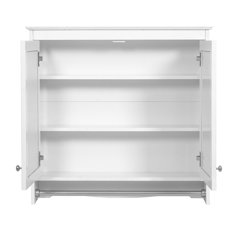 Armoire à pharmacie murale avec tablettes réglables et portes à fermeture douce, Blanc