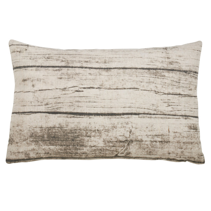 Rustic Wood Print Cotton Throw Pillow