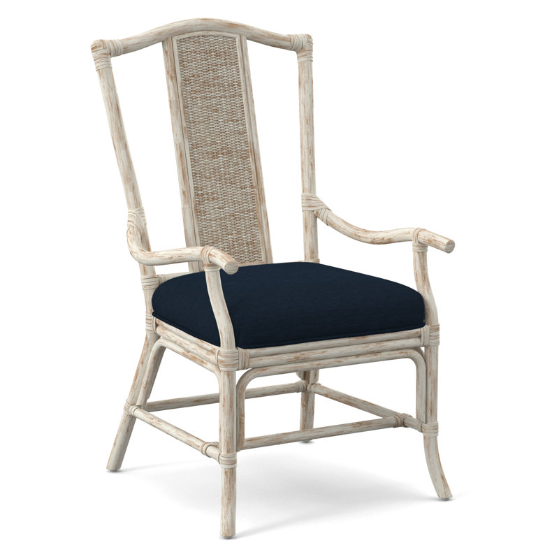 Chaise avec accoudoirs à dossier à lattes Drury Lane, Performance du sucre gris; 0863-84, Blanc antique givré
