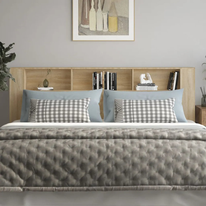17 Stories Headboard Cabinet Engineered Wood, Sonoma Oak, Super King (6')