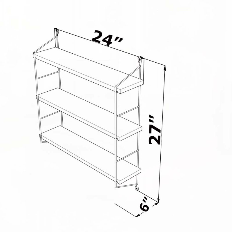 Triple Shelf, Walnut/Yellow, Walnut/Yellow