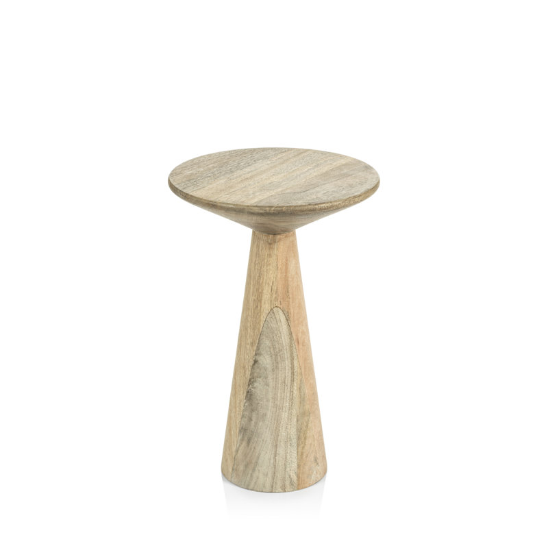 Table de bout à piédestal en bois massif Garrison, H 18 po x l 11,5 po x P 11,5 po