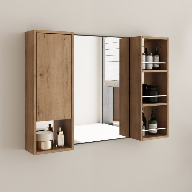 Ensemble d'armoire-miroir de salle de bain avec rangement Rozelle l 39,4 po x H 27,56 po