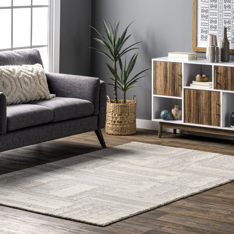 Tapis rayé en laine F601D3508FBA4E8B85557B322281A499, Rectangle de 5 pi x 8 pi