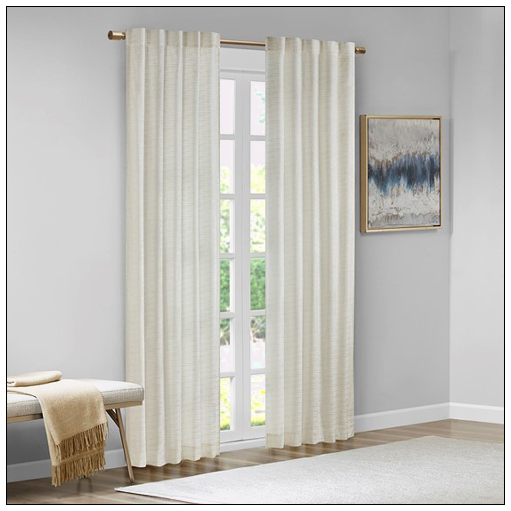 Everly Quinn Room Darkening Metallic Printed Poly Velvet Rod Pocket ...