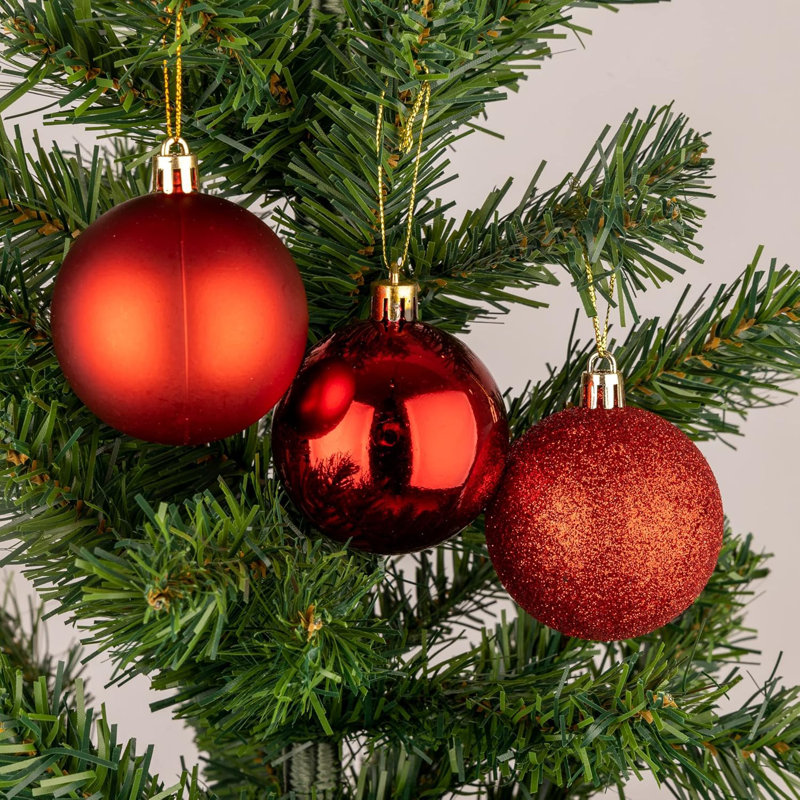 Polyvinyl Chloride (PVC) Bauble, Red, 6cm H x 6cm W x 6cm D