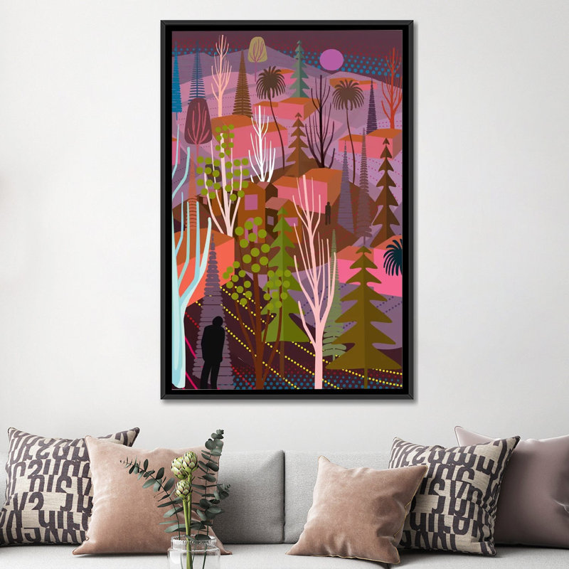 « caligula palm springs », impression sur toile, H 26 po x l 18 po x P 1,5 po, Toile avec cadre noir, Pas de tapis
