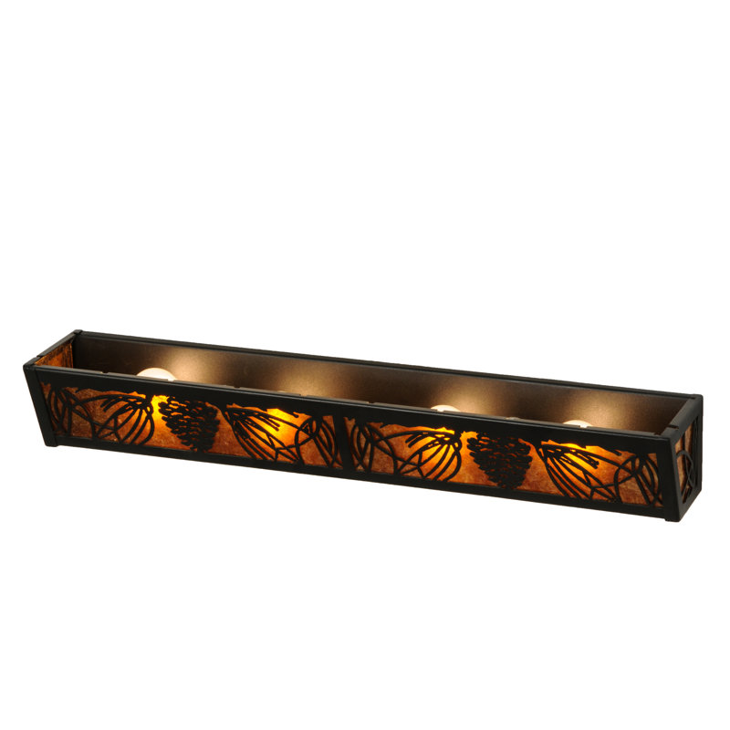 Rustic Lodge 4 - Light Bath Bar, Black, Armber