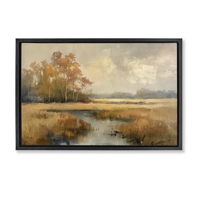  Toile flottante encadrée «Autumn Stream Landscape» par LSR Design Studio