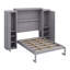Lit plateforme pliable en bois avec garde-robe et tablette de rangement-983882526