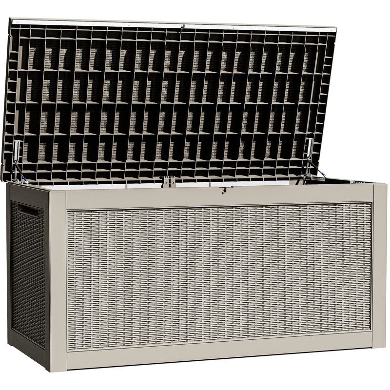 Balconera 320 Gallon Resin Deck Box,Gray, Gray