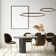 Hexa angular LED pendant luminaire dining table Direct or Indirect
