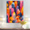 Boho rose et bleu à pois et à rayures II - reproduction d'art abstraite dans le salon