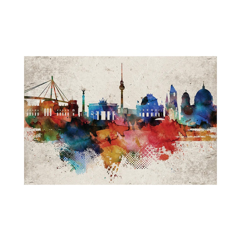 Berlin Colorful 1 Piece Wrapped Canvas Wall Art, 66.04cm H x 101.6cm W x 1.9cm D