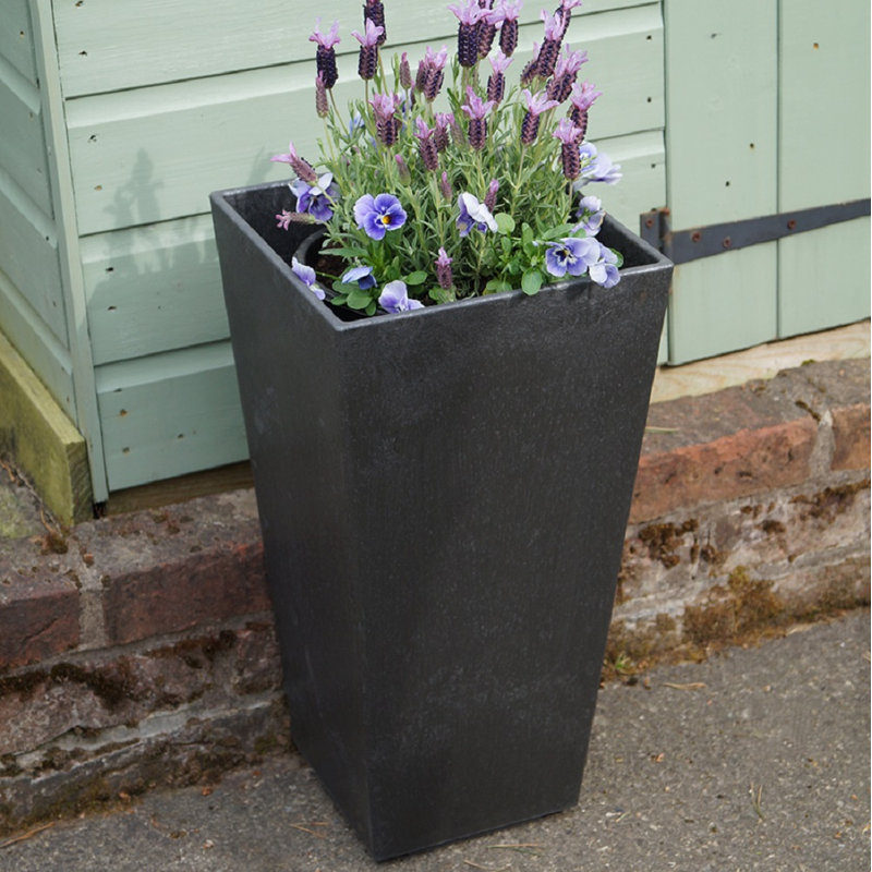 Sarris Pot Planter, Slate, 50cm H x 26cm W x 26cm D