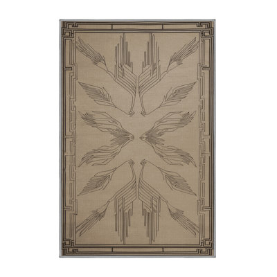 Machine Washable Art Deco Gray Area Rug