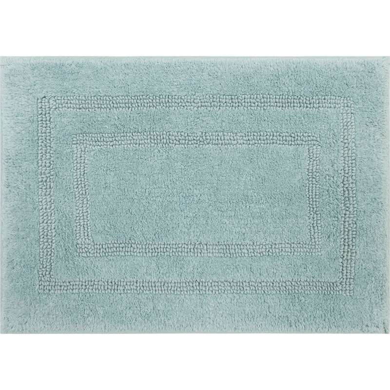 Kail Plush Stain/Fade Resistant Machine Washable Bath Mat, 27" W x 45" L, Glacier