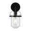 Dimmable Matte Black Armed Sconce With Clear Glass Shade (Bulb Not Included)-594100659-594100671