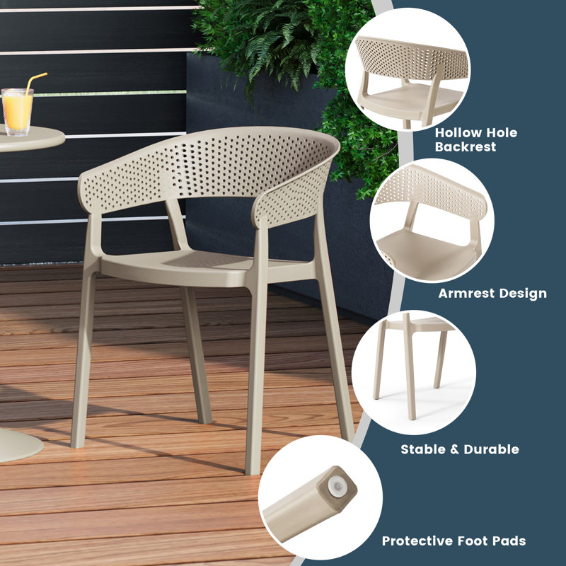 6-Person Outdoor Rectangular Dining Set, Beige