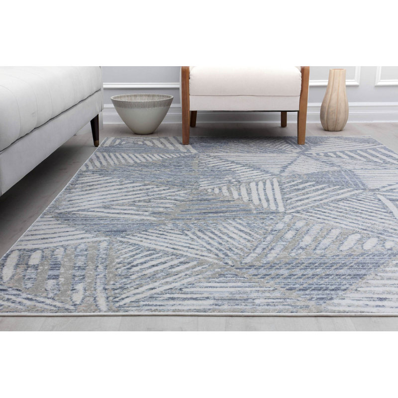 Juliette Abstract Genesis White Area Rug, Rectangle 8' x 10'