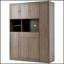 Buffet traditionnel autoportant avec huche, grande armoire de rangement pour garde-manger avec armoire latérale coulissante et tablettes de porte-134533074