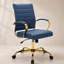 Fauteuil de bureau pivotant en cuir Naudain-58177232-132200685