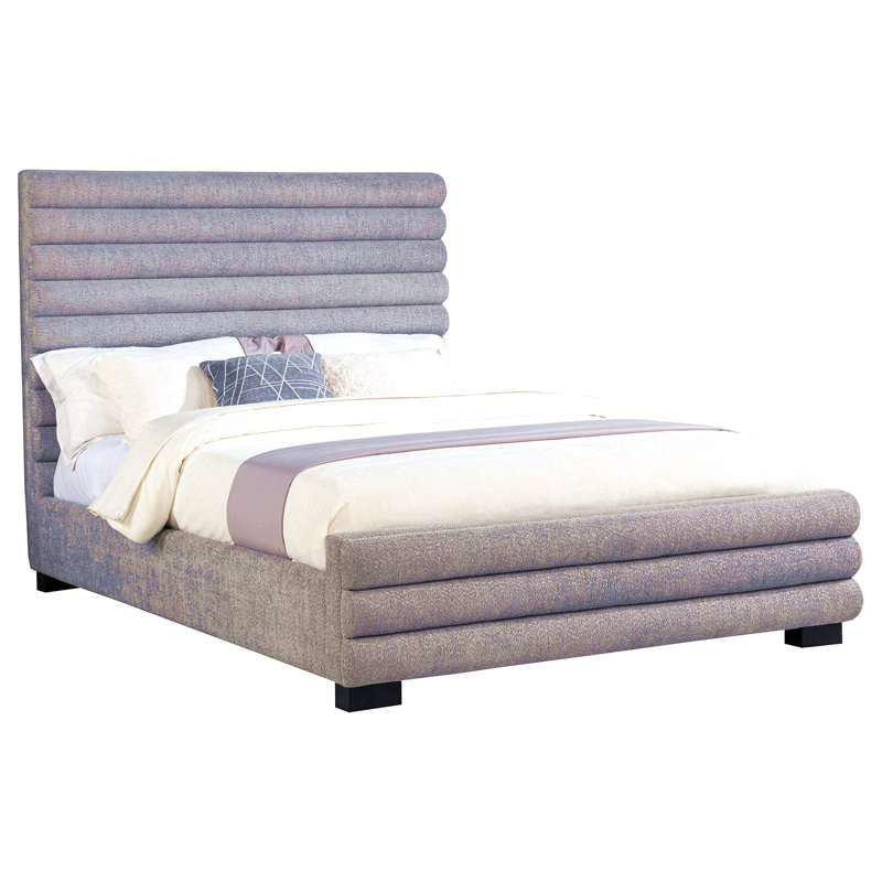 Grey Upholstered Queen Bed