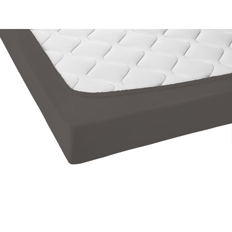 Cotton Blend Jersey Knit Fitted Sheet, 140-160 x 200-220 cm, Dark grey