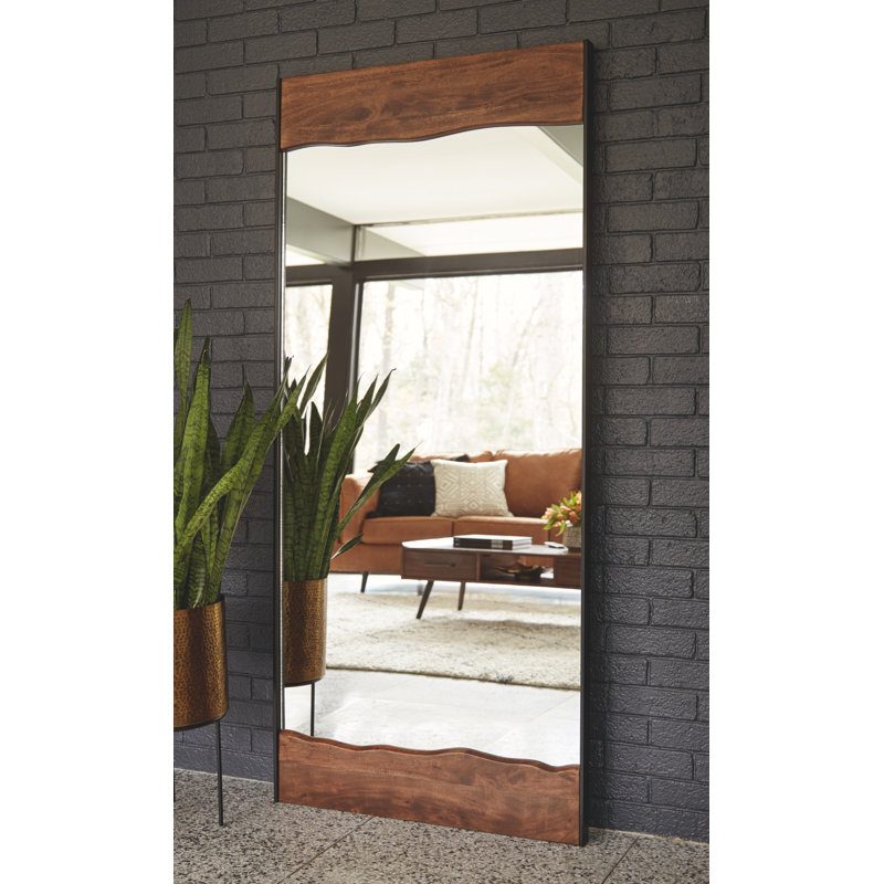 Larai Wood/Metal Rectangle Floor Mirror
