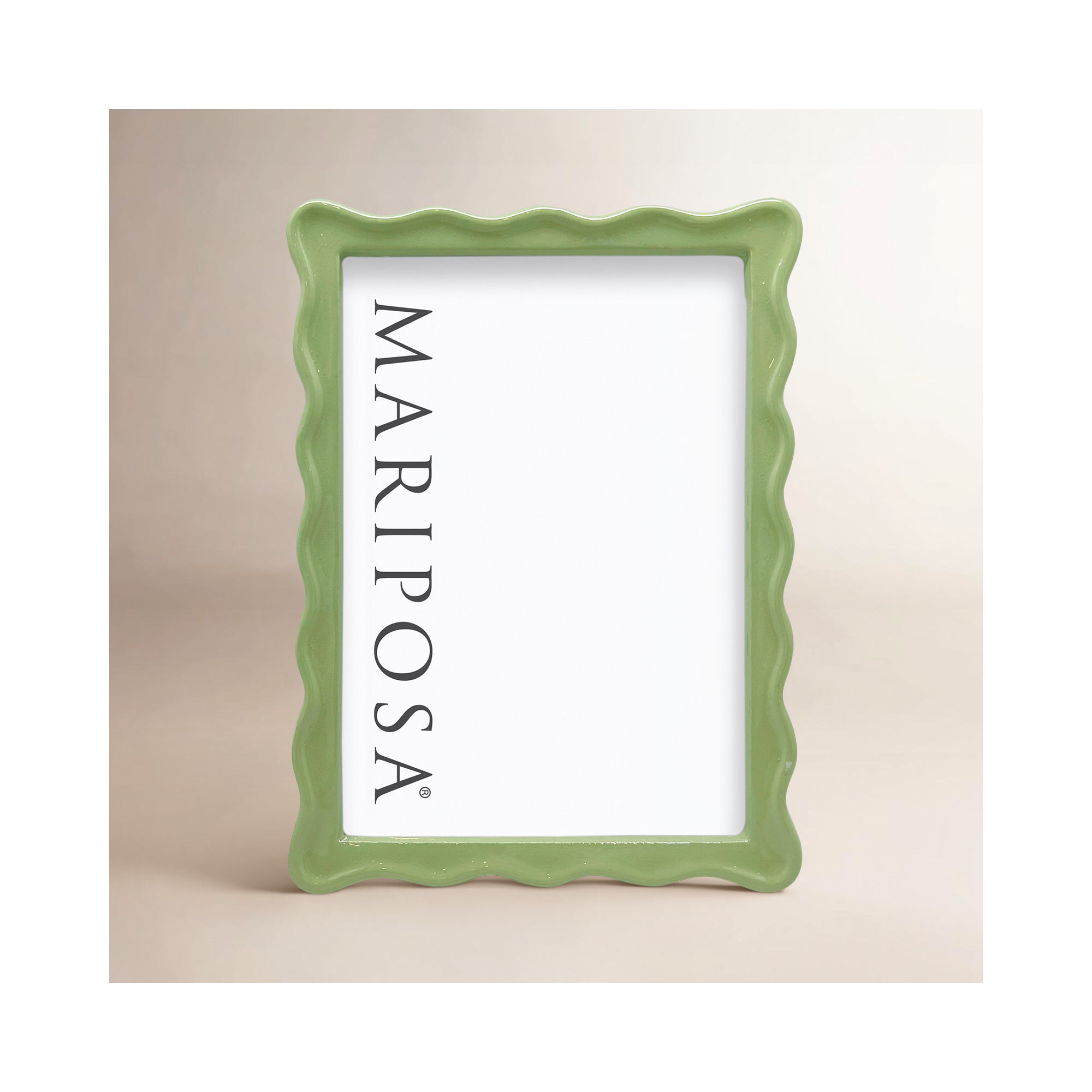 Mariposa Wavy Metal Picture Frame Collection, 5" W x 7" H, Green