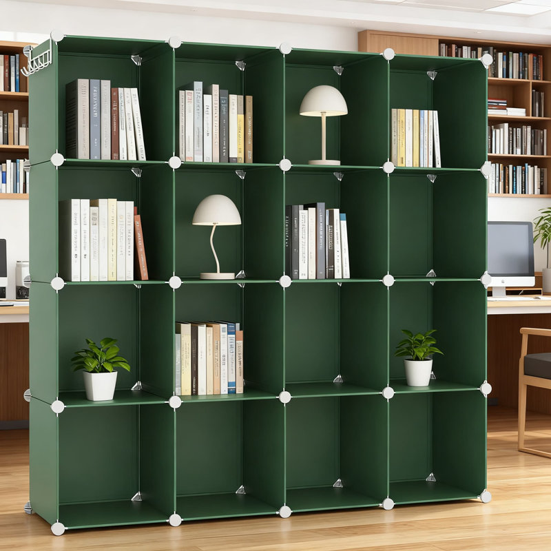 Étagère de rangement à 16 cubes, organisateur de placard modulaire avec cubes de rangement en plastique, idéal pour l'organisation de la maison et de la chambre à coucher