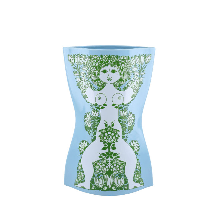 Nina Vase, light blue/green, Height 11.2 in