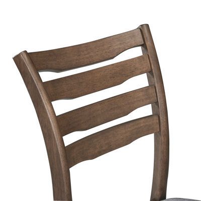 Milan Ladder-Back Upholstered Solid Wood Dining Chair (Set of 2)