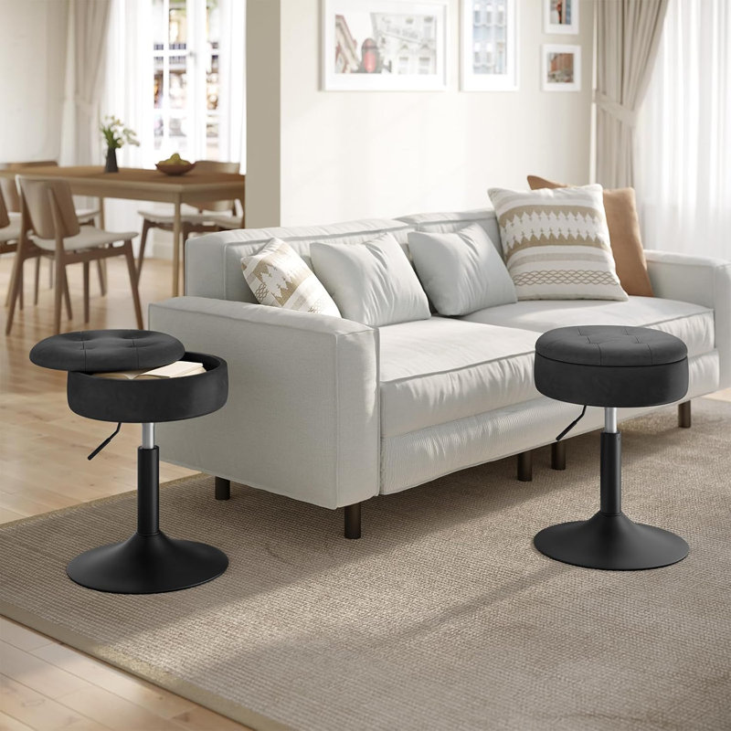 Manufactured Wood Accent Stool, Anthracite