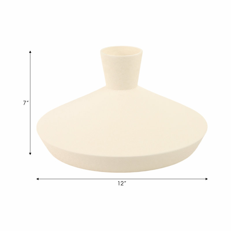 Ceramic Decorative Vase with Textured Floral Design - Modern Accent for Home Decor